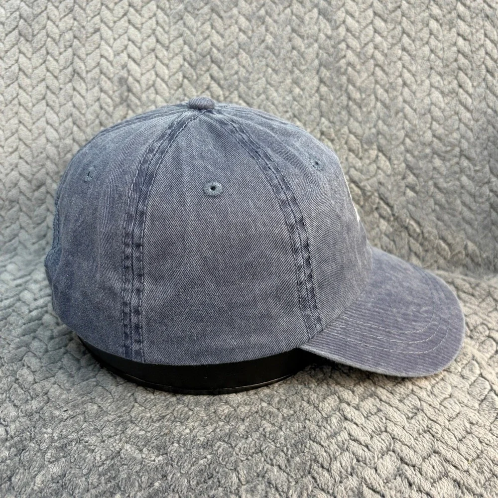 SC Logo Baseball Cap Washed Blue Cotton Adjustable Dad Hat 0693
